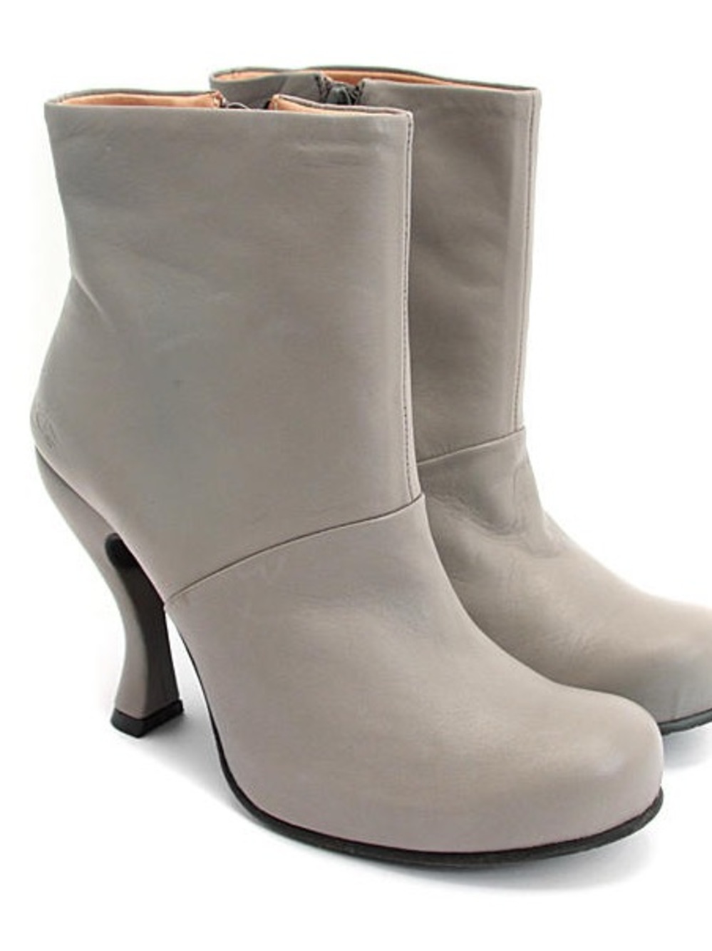 John Fluevog Jolie Women’s Grey Leather Heel Boots